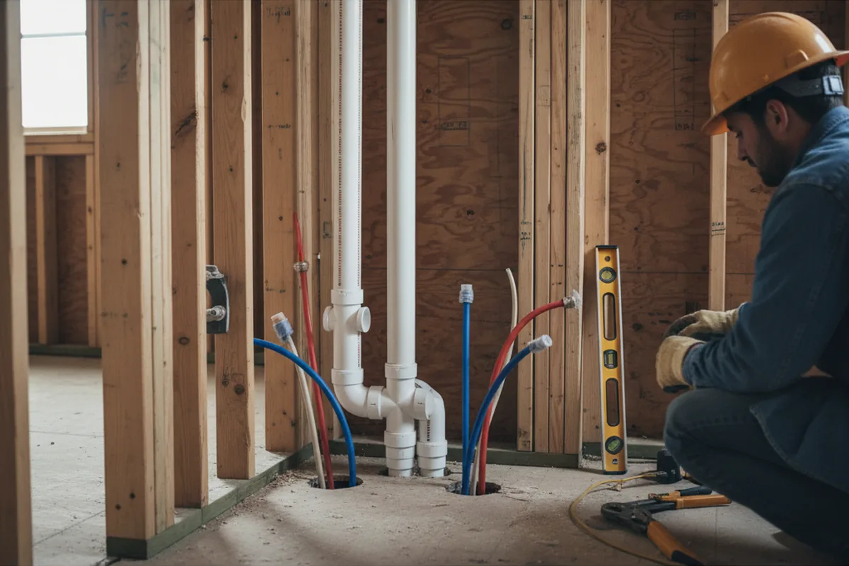 Drain and supply rough-in during Drain Cleaning in San Simeon